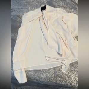 FOREVER 21 BEIGE Tie BLOUSE NWOT